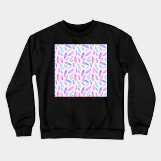 Watercolor pattern with bright feathers Crewneck Sweatshirt